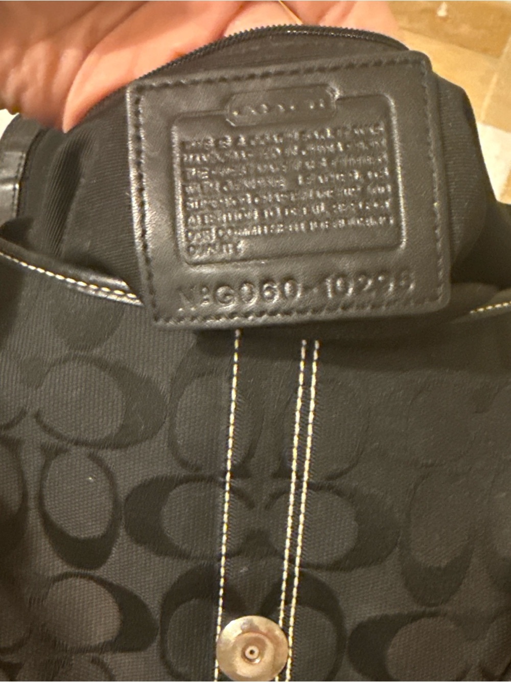 Vintage Coach Black Signature Monogram Mini SoHo Flap Shoulder Bag - Picture 3 of 11
